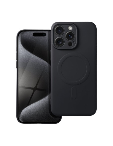 SILICONE MAG COVER compatible avec MagSafe pour IPHONE 15 Pro Max noir
