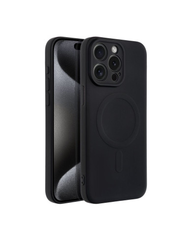 SILICONE MAG COVER compatible avec MagSafe pour IPHONE 15 Pro Max noir