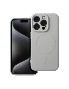 Coque SILICONE MAG COVER compatible avec MagSafe pour IPHONE 15 Pro titanium