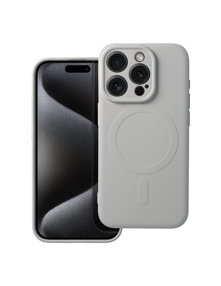 Coque SILICONE MAG COVER compatible avec MagSafe pour IPHONE 15 Pro titanium