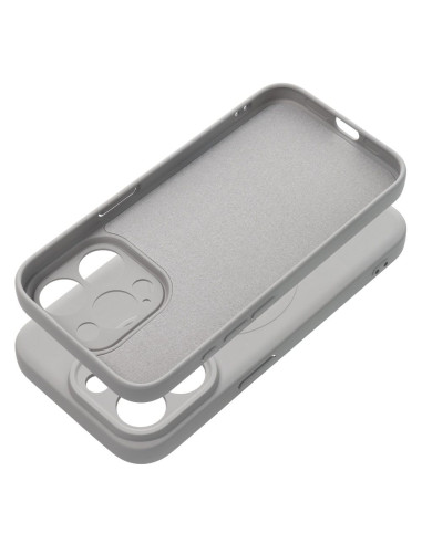 Coque SILICONE MAG COVER compatible avec MagSafe pour IPHONE 15 Pro gris titane