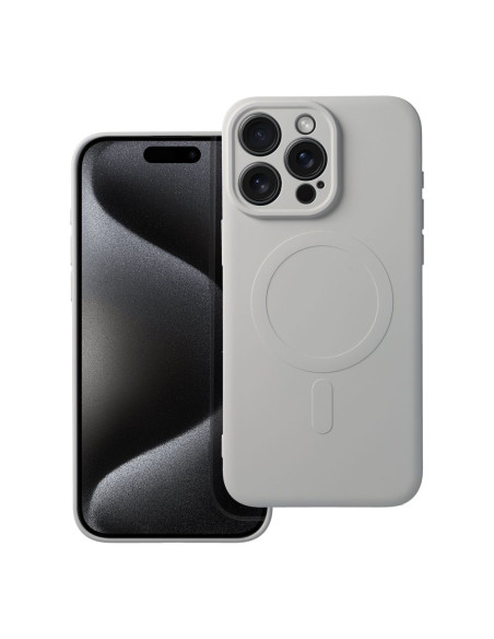 Coque SILICONE MAG COVER compatible avec MagSafe pour IPHONE 15 Pro Max titanium