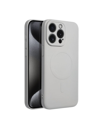 Coque SILICONE MAG COVER compatible avec MagSafe pour IPHONE 15 Pro Max titanium