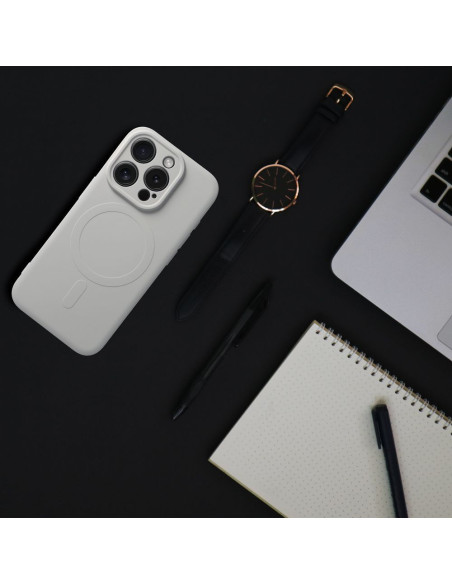 Coque SILICONE MAG COVER compatible avec MagSafe pour IPHONE 15 Pro Max titanium