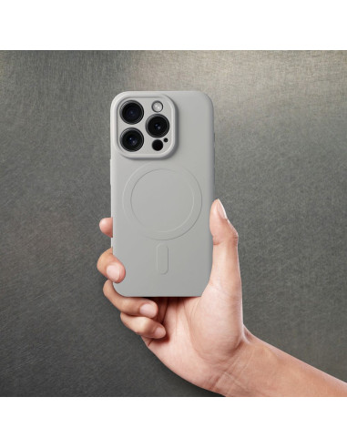 Coque SILICONE MAG COVER compatible avec MagSafe pour IPHONE 15 Pro Max titanium