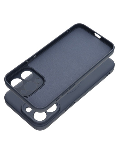 Coque SILICONE MAG COVER compatible avec MagSafe pour IPHONE 15 Pro Max bleu titane
