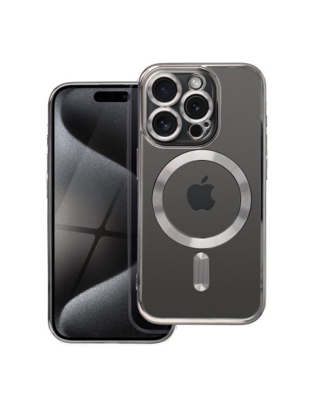 ELECTRO MAG COVER Coque compatible avec MagSafe pour IPHONE 15 Pro gris titane