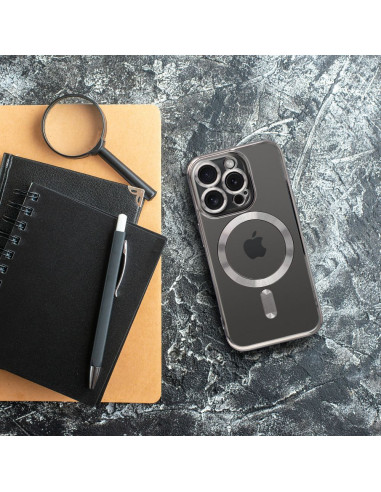 ELECTRO MAG COVER Coque compatible avec MagSafe pour IPHONE 15 Pro gris titane