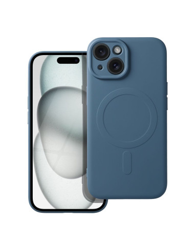 SILICONE MAG COVER compatible avec MagSafe pour IPHONE 15 bleu