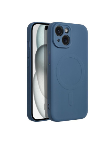 SILICONE MAG COVER compatible avec MagSafe pour IPHONE 15 bleu