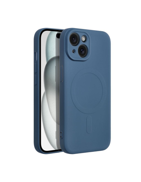 SILICONE MAG COVER compatible avec MagSafe pour IPHONE 15 bleu