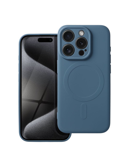 Coque MAG SILICONE compatible avec MagSafe pour IPHONE 15 Pro bleu