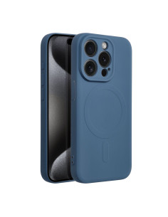 Coque MAG SILICONE compatible avec MagSafe pour IPHONE 15 Pro bleu 2