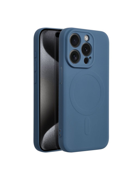 Coque MAG SILICONE compatible avec MagSafe pour IPHONE 15 Pro bleu