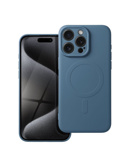 Coque MAG SILICONE compatible avec MagSafe pour IPHONE 15 Pro Max bleu