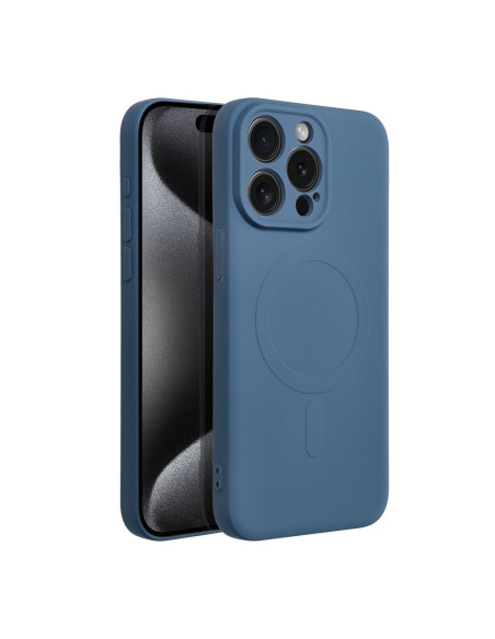 Coque MAG SILICONE compatible avec MagSafe pour IPHONE 15 Pro Max bleu