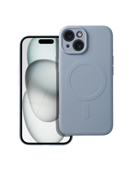 SILICONE MAG COVER compatible avec MagSafe pour IPHONE 15 bleu clair