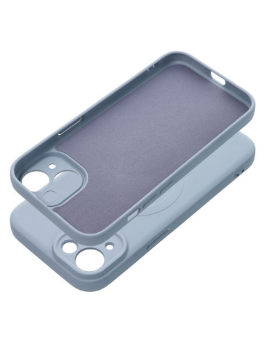 SILICONE MAG COVER compatible avec MagSafe pour IPHONE 15 bleu clair