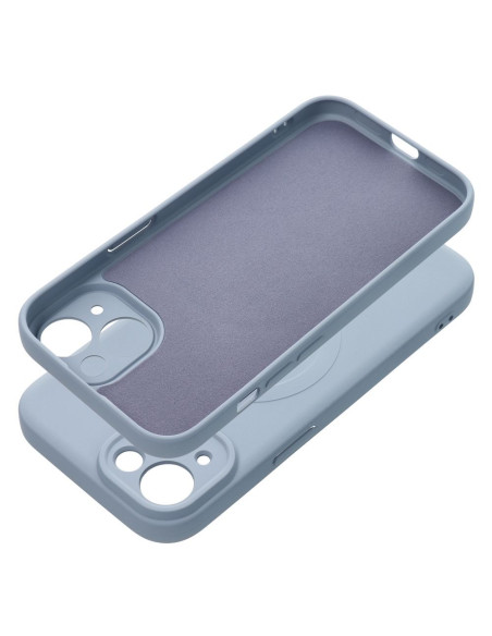 SILICONE MAG COVER compatible avec MagSafe pour IPHONE 15 bleu clair