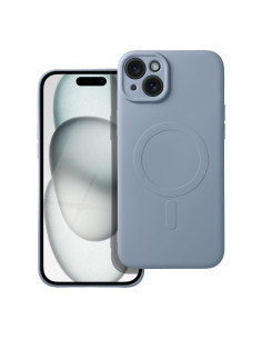 SILICONE MAG COVER compatible avec MagSafe pour IPHONE 15 Plus bleu clair