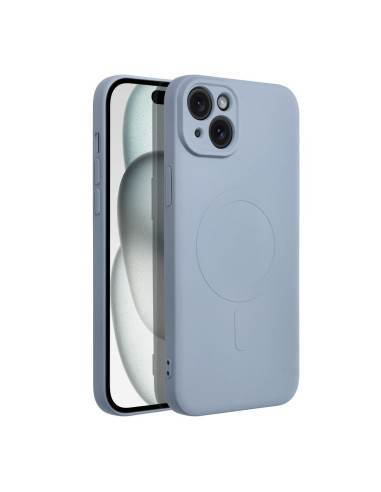 SILICONE MAG COVER compatible avec MagSafe pour IPHONE 15 Plus bleu clair