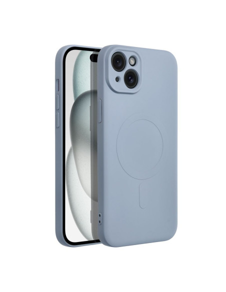 SILICONE MAG COVER compatible avec MagSafe pour IPHONE 15 Plus bleu clair