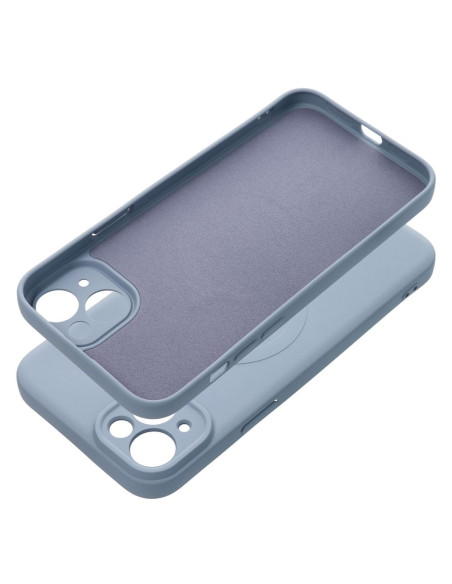 SILICONE MAG COVER compatible avec MagSafe pour IPHONE 15 Plus bleu clair