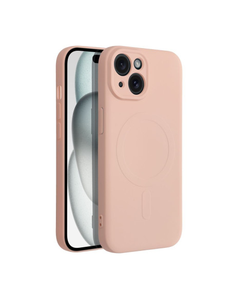 SILICONE MAG COVER compatible avec MagSafe pour IPHONE 15 rose