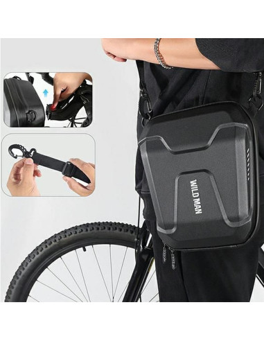 WILDMAN E8 3L zip-up handlebar bike pannier black