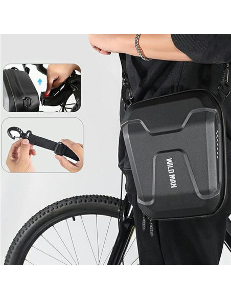 WILDMAN E8 3L zip-up handlebar bike pannier black