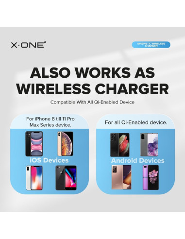 Chargement sans fil X-ONE compatible avec Magsafe 15W