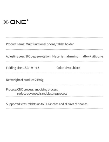 Support de téléphone de bureau X-ONE 360° stand