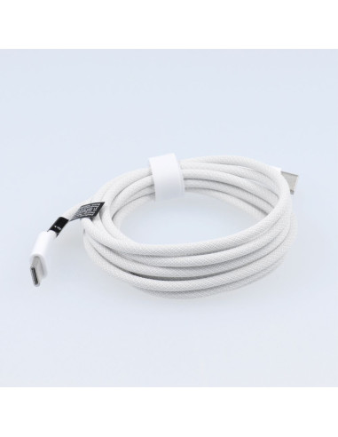 Câble Type C vers Type C Power Delivery PD 60W 3A C263 blanc 2 m