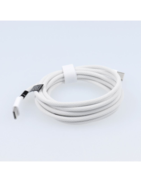 Câble Type C vers Type C Power Delivery PD 60W 3A C263 blanc 2 m