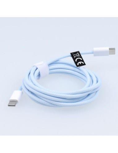 Câble Type C vers Type C Power Delivery PD 60W 3A C263 blue 2 m