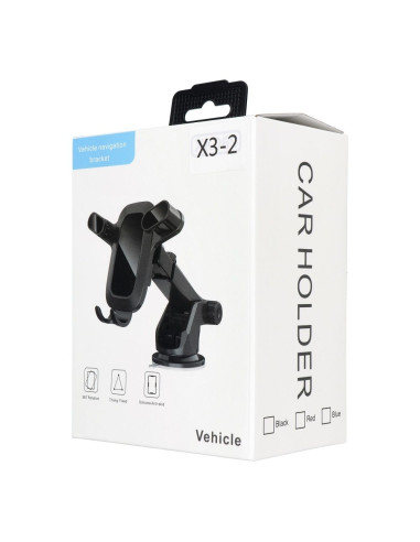 Car phone holder for windshield / center console gravity X3-2 black (adjustable handle arm)
