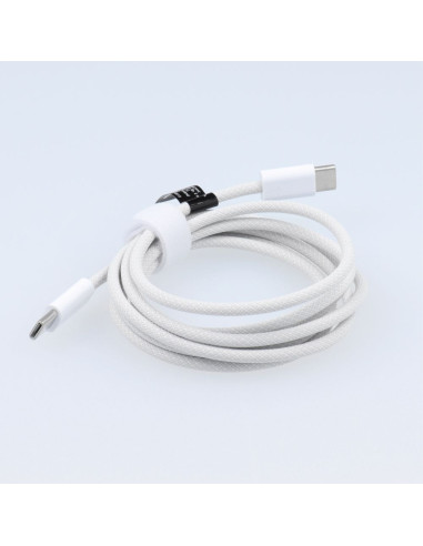 Câble Type C vers Type C Power Delivery PD 60W 3A C263 blanc 1,5 m