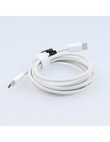 Câble Type C vers Type C Power Delivery PD 60W 3A C263 blanc 1,5 m