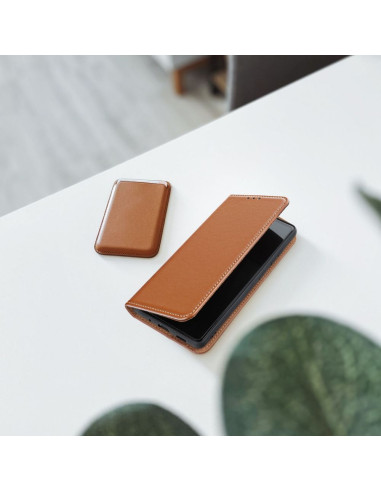Étui en cuir SMART PRO pour SAMSUNG S24 marron