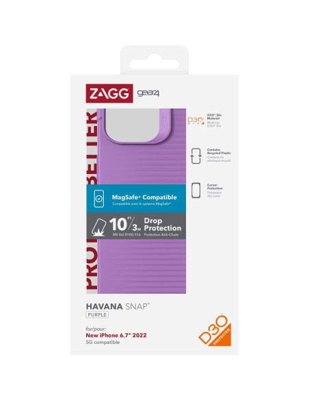 Gear4 Havana Coque pour iPhone 14 PLUS compatible avec MagSafe violet