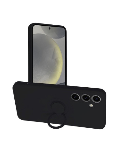 Coque SILICONE RING pour SAMSUNG Galaxy S24 noir