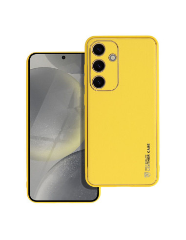 Etui LEATHER Case en cuir pour SAMSUNG Galaxy S24 JAUNE