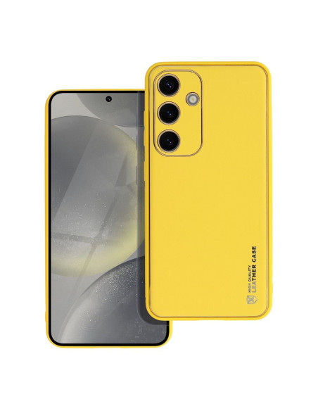 Etui LEATHER Case en cuir pour SAMSUNG Galaxy S24 JAUNE